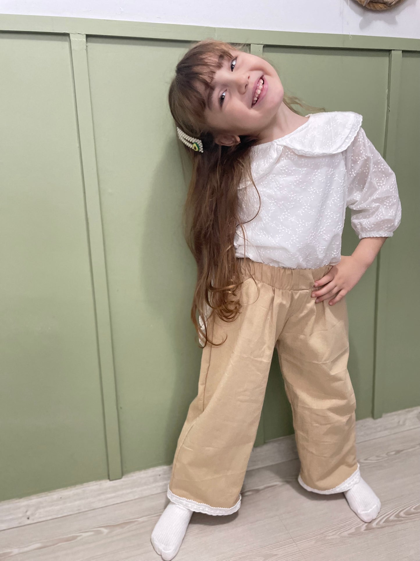 Kız Çocuk Tunikli Gömlek Pantolon Takım