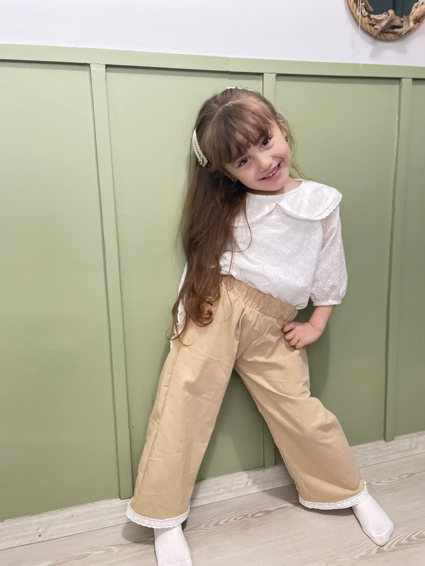 Kız Çocuk Tunikli Gömlek Pantolon Takım